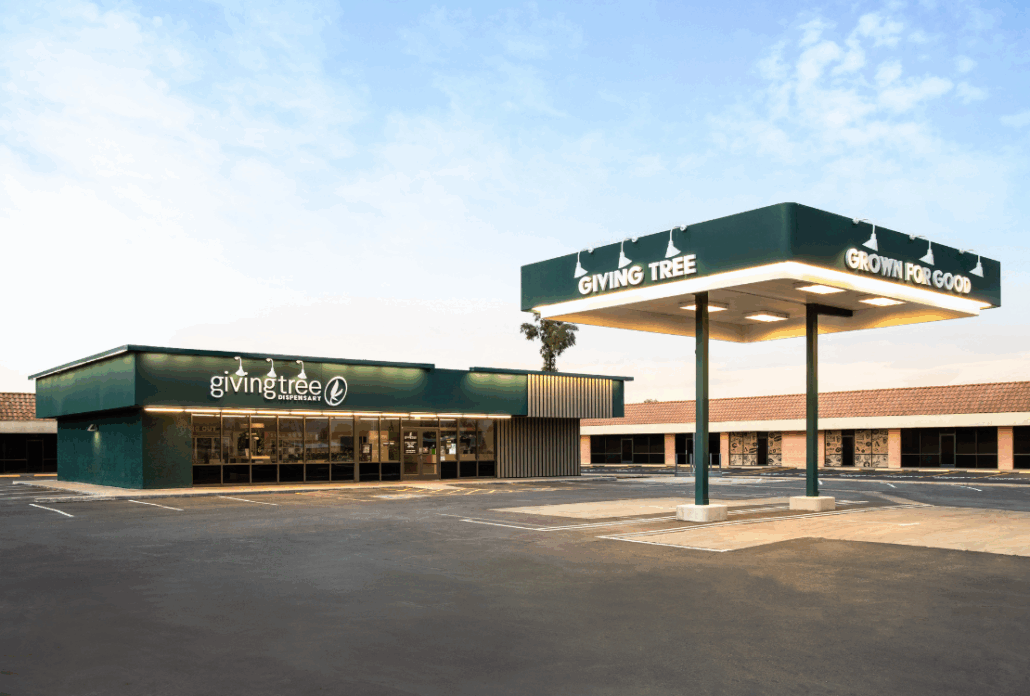 Exterior of Giving Tree Dispensary in Phoenix, AZ